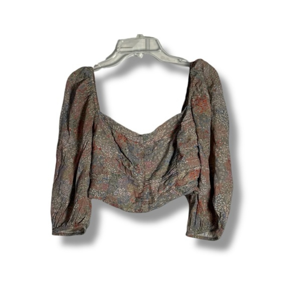 Aritzia Wilfred Floral Cropped Balloon Sleeve Boho Blouse Size Small - “Dinara”